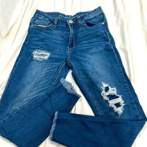 Almost Famous denim jeans, junior size 7 high rise.